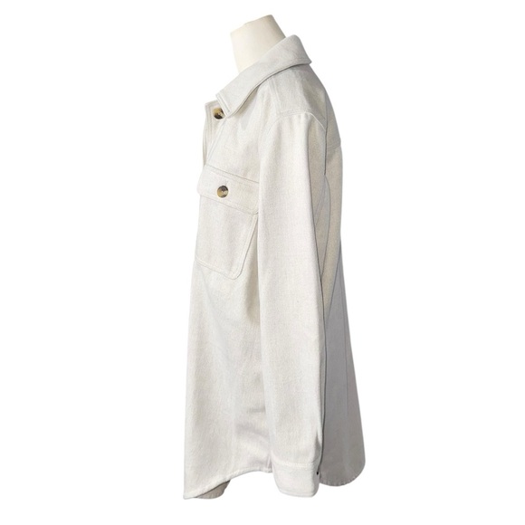 OLD NAVY - Soft-Brushed Utility Shacket for Women Size Medium - Tall - Oatmeal - Picture 5 of 11